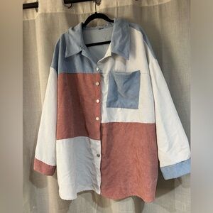 Plus - Oversized Button-Up Shirt - 3X/4X